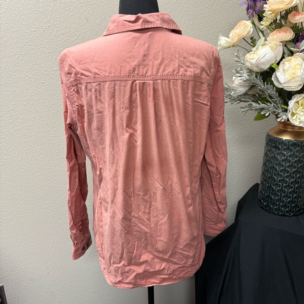 Carhartt Dusty Pink Button Front Utility Shirt L Workwear Long Sleeve Casual Top - Picture 3 of 8